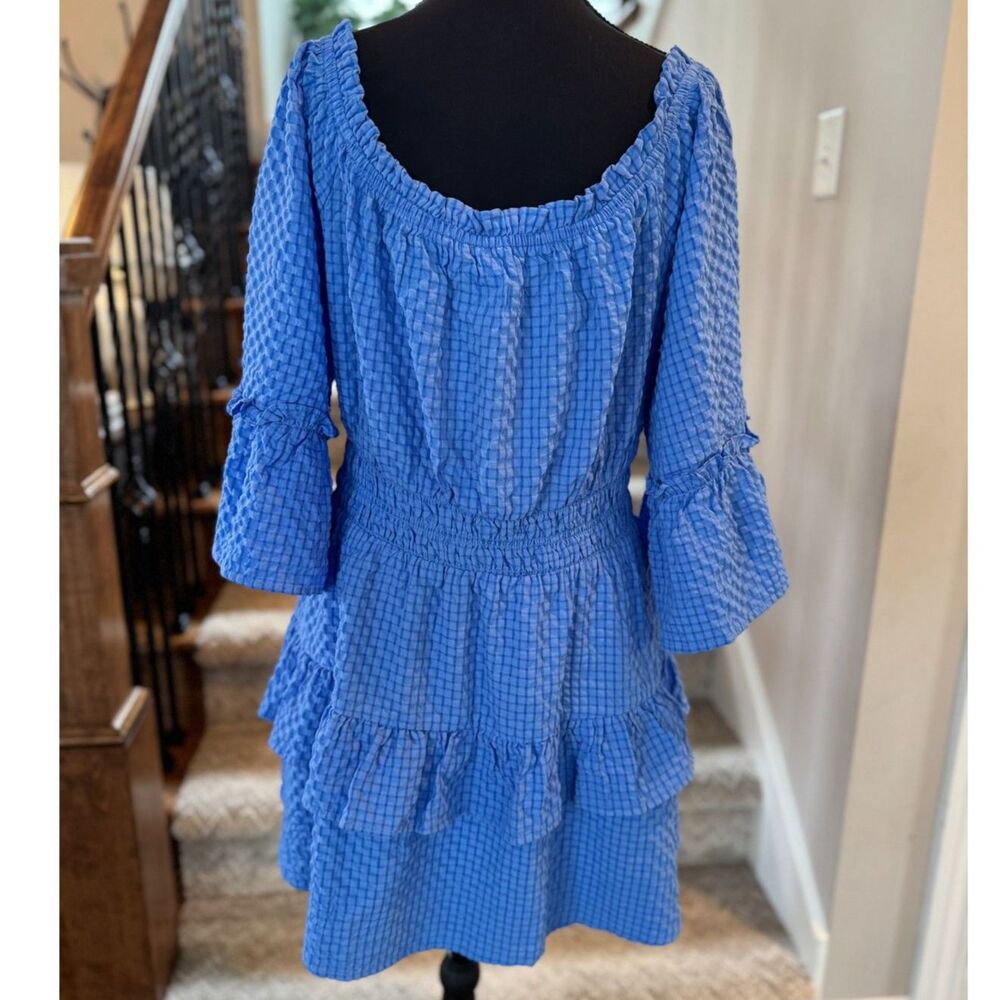 Le Lis Textured Off-Shoulder Boho Dress Balloon Sleeve Size XL - Picture 3 of 7